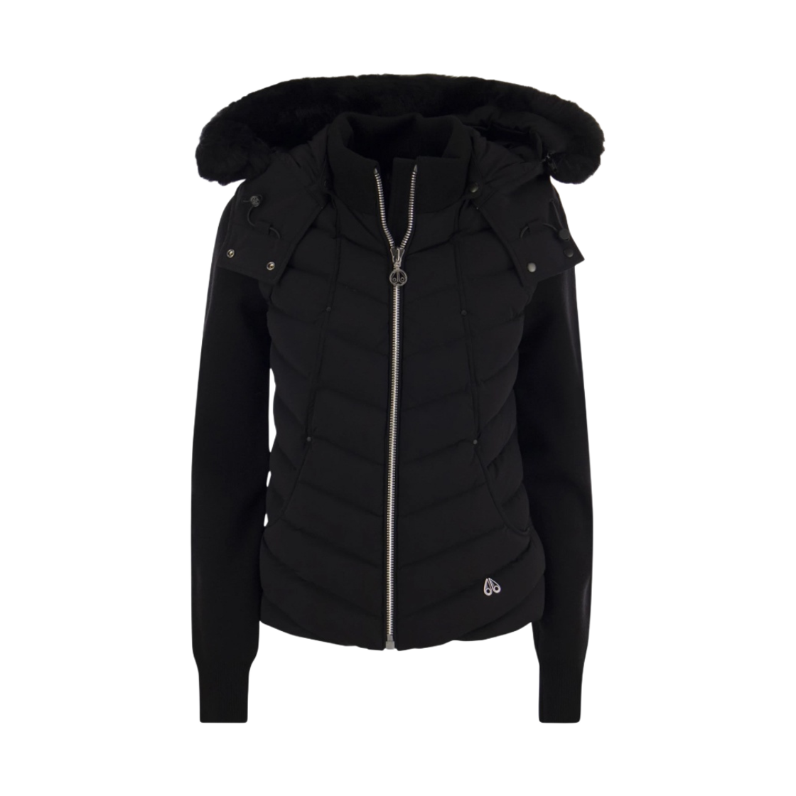 M33LJ142S305 (W) Moose Knuckles Valencia Hybrid Knit Shearling Black
