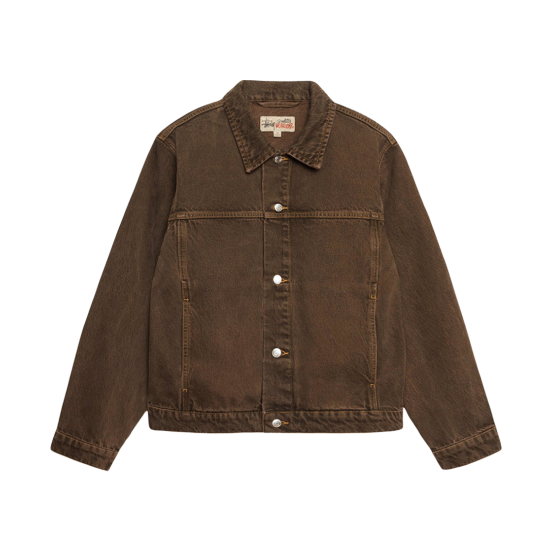 115781 Stussy Denim Trucker Jacket Mushroom
