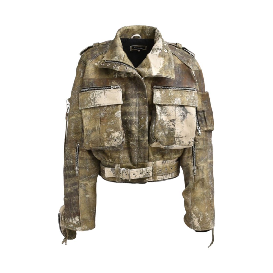 - No/Faith Studios Dirty Wall Pocket Leather Jacket Dirty