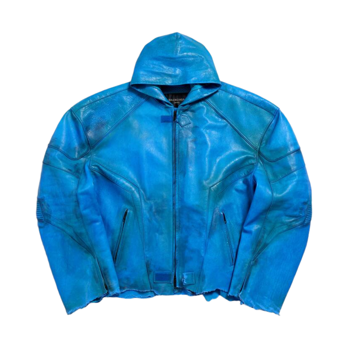 발렌시아가 후드 바이커 자켓 블루(Balenciaga Hoodie Biker Jacket Blue) - 1
