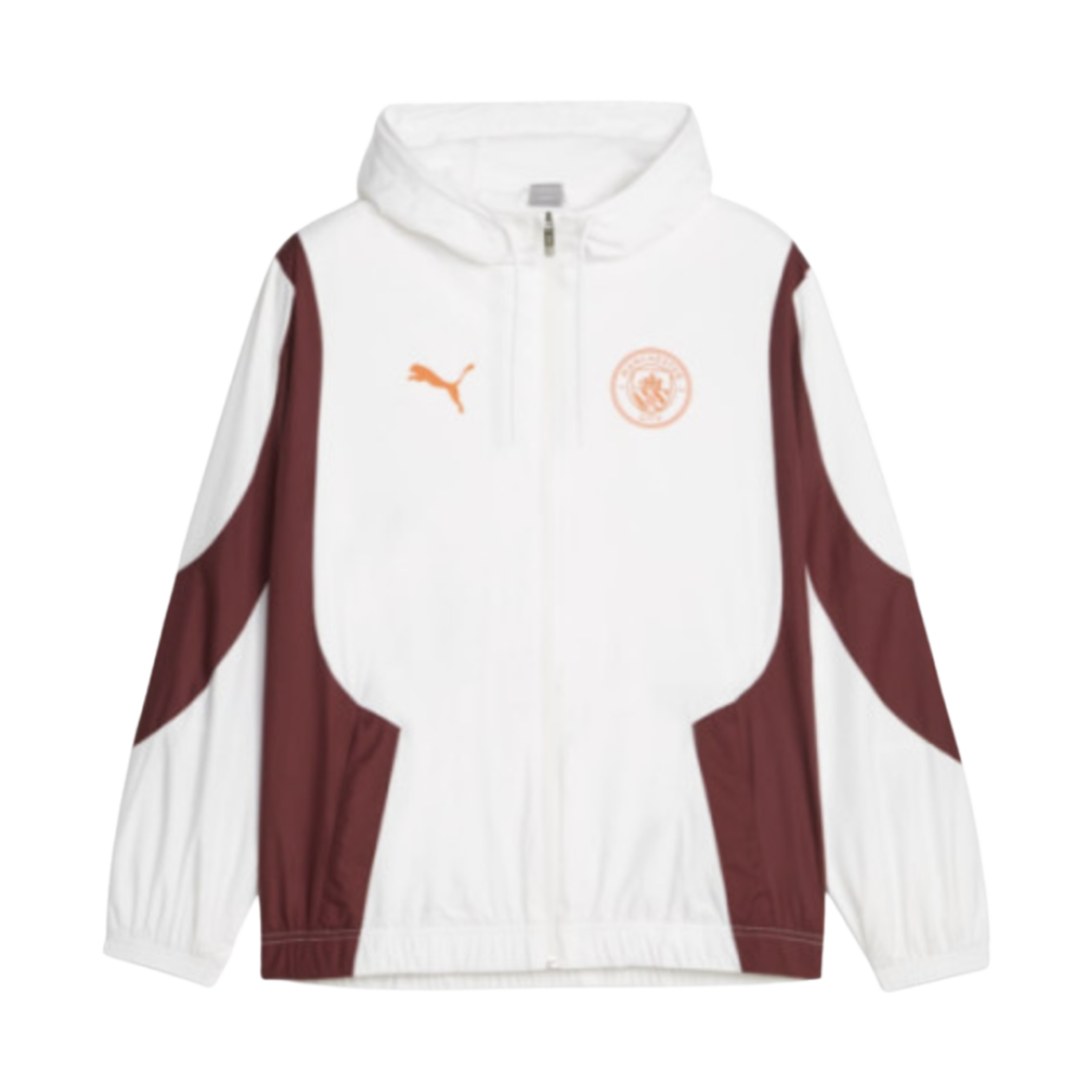 푸마 맨체스터 시티 프리매치 우븐 앤섬 자켓 화이트 오버진(Puma Manchester City Prematch Woven Anthem Jacket White Aubergine)