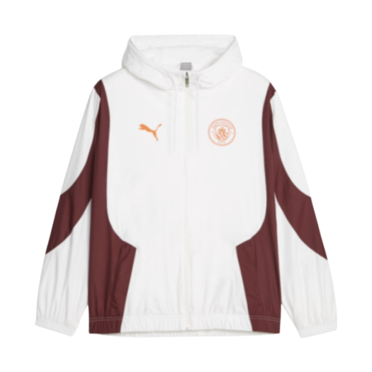 772846-11 Puma Manchester City Prematch Woven Anthem Jacket White Aubergine
