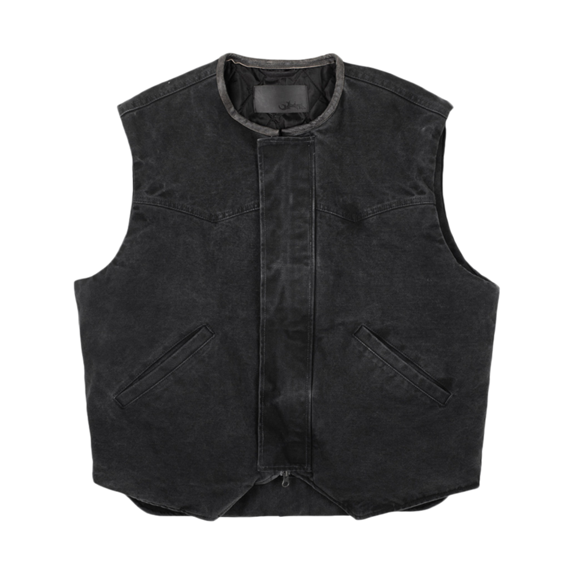 게더레이지 하드 캔버스 웨스턴 베스트 차콜(Gatherlazy Hard Canvas Western Vest Charcoal)