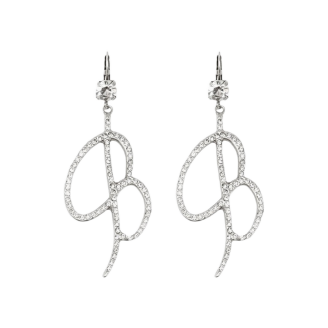 (W) 블루마린 펜던트 로고 이어링 실버((W) Blumarine Pendant Logo Earrings Silver)