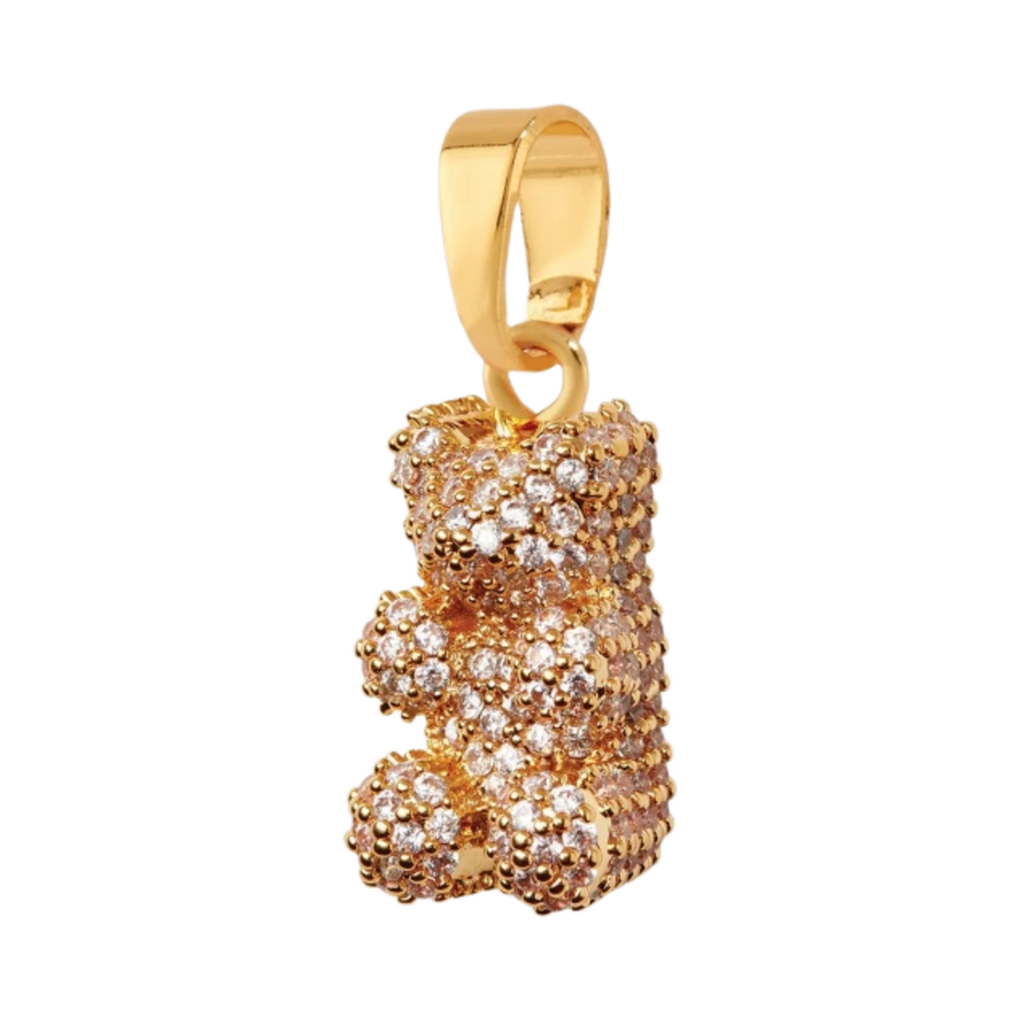 크리스탈 헤이즈 파베 마마 베어 클래식 커넥터 골드