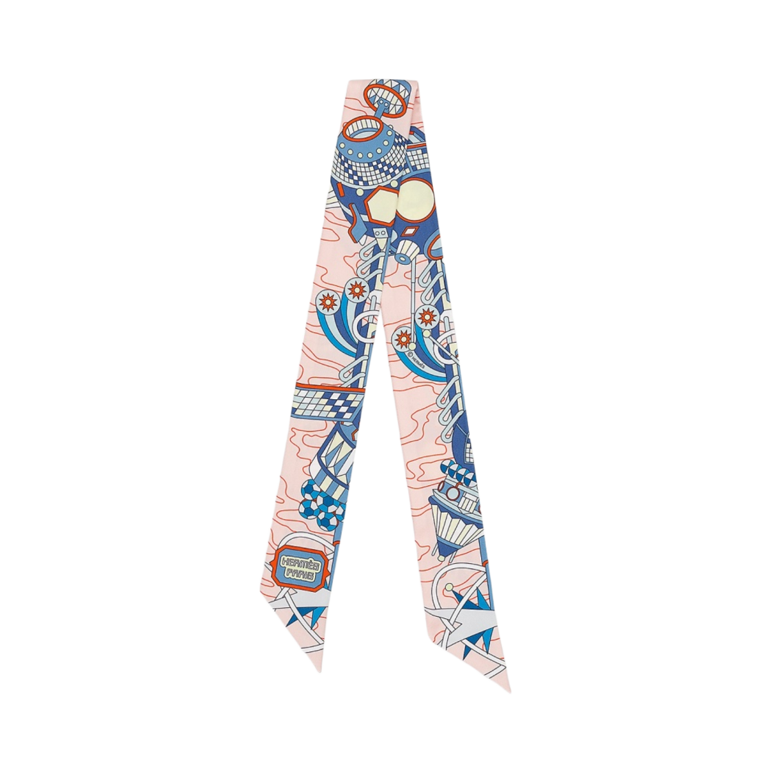 W) 에르메스 스카프 오디세이 트윌리 로즈 빨 블루 죤 수프르 Hermes