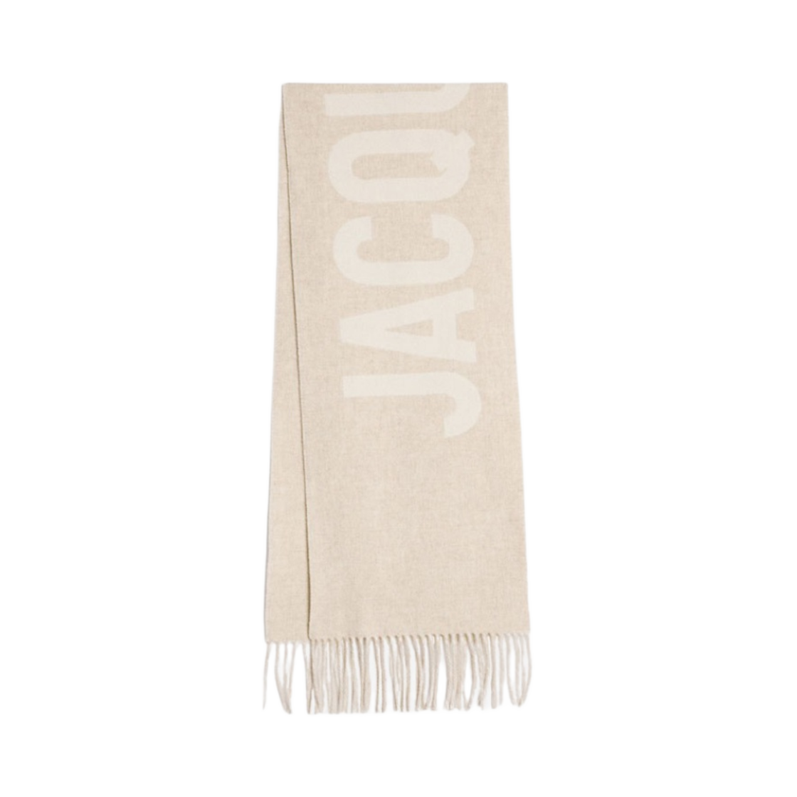 226AC435-5007-015 Jacquemus Lecharpe Fringe Logo Muffler Multi Beige