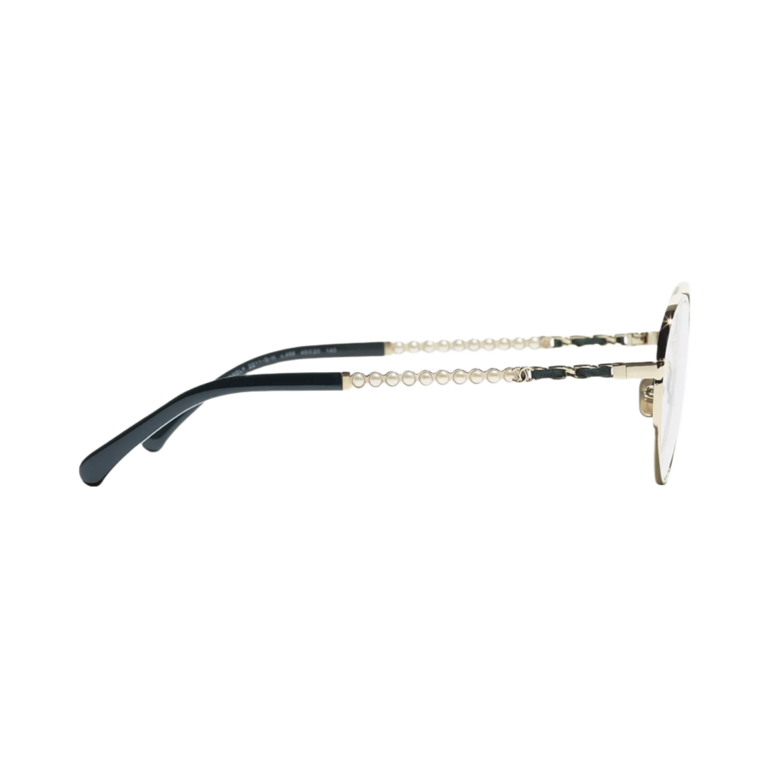샤넬 프레임 메탈 글래스 펄 & 골드 그린(Chanel Round Eyeglasses Metal Glass Pearls & Gold Green) - 3