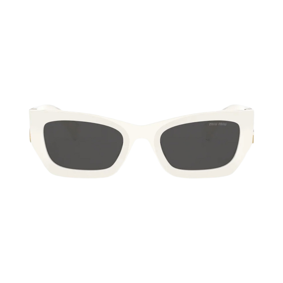 (W) 미우 미우 글림스 선글라스 슬레이트 그레이 렌즈 초크 화이트 아세테이트((W) Miu Miu Glimpse Sunglasses Slate Grey Lenses Chalk White Acetate)