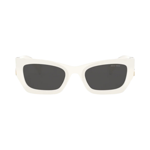 (W) Miu Miu Glimpse Sunglasses Slate Grey Lenses Chalk White Acetate