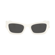 (W) Miu Miu Glimpse Sunglasses Slate Grey Lenses Chalk White Acetate
