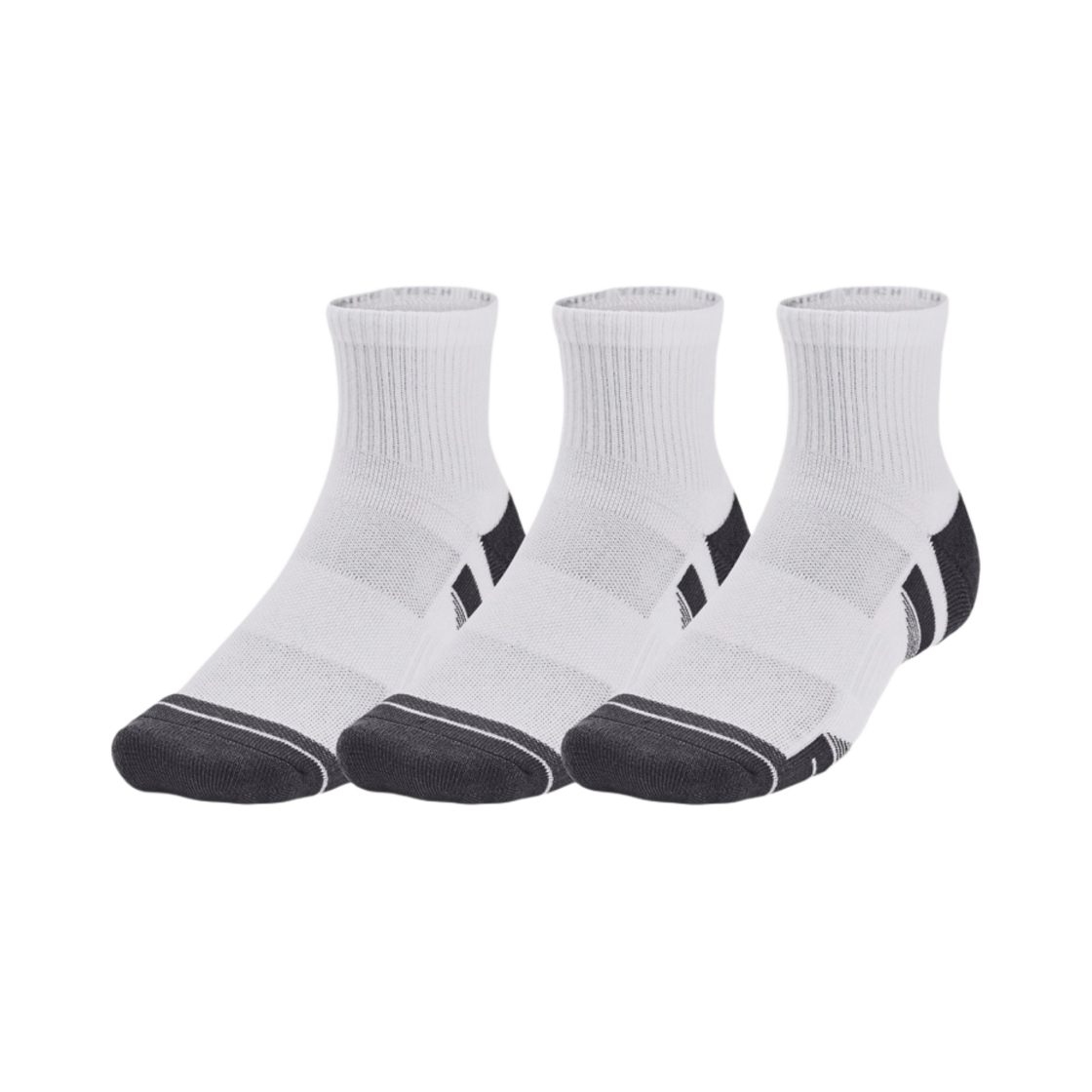 1379510-100 Under Armour UA Performance Tech Quarter Socks White Jet Gray (3 Pack)