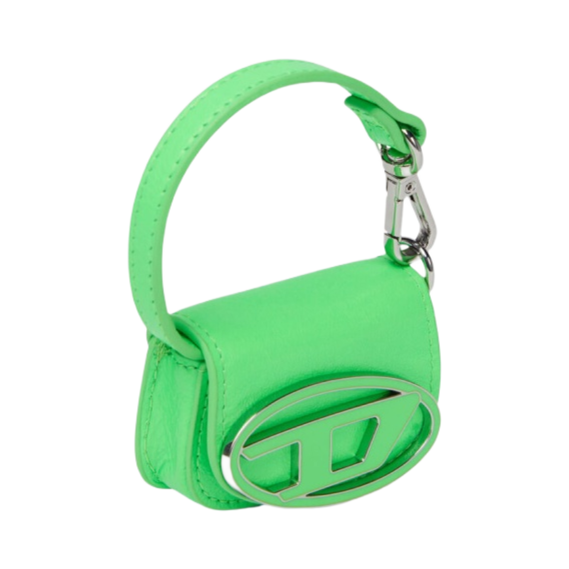 디젤 1DR 파우치 마이크로 키링 그린 플루오(Diesel 1DR Micro Leather Bag Charm Green Fluo) - 2