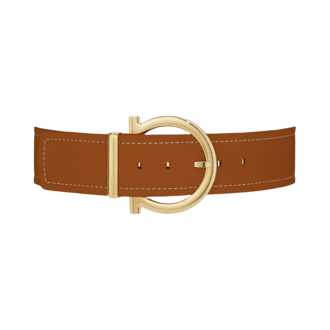 (W) 페라가모 와이드 간치니 픽스드 벨트 비쿠냐((W) Ferragamo Wide Gancini Fixed Belt Vicuna) - 1