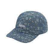 Supreme Warp Jacquard Logos Denim 6-Panel Blue - 21SS