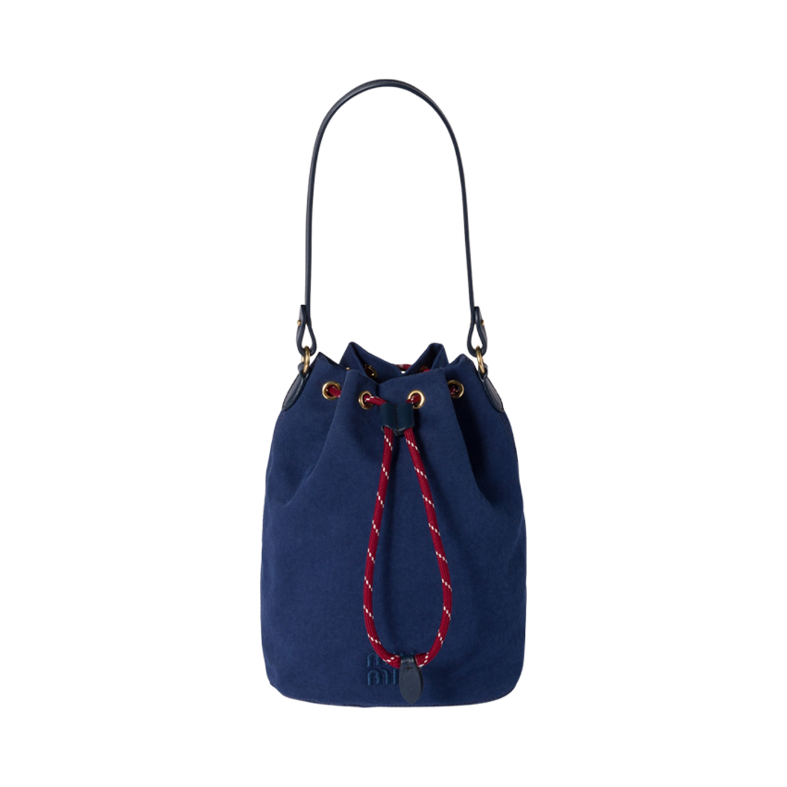 5NR038-2IA7-F04GM Miu Miu Gabardine Pouch Indigo Amaranth