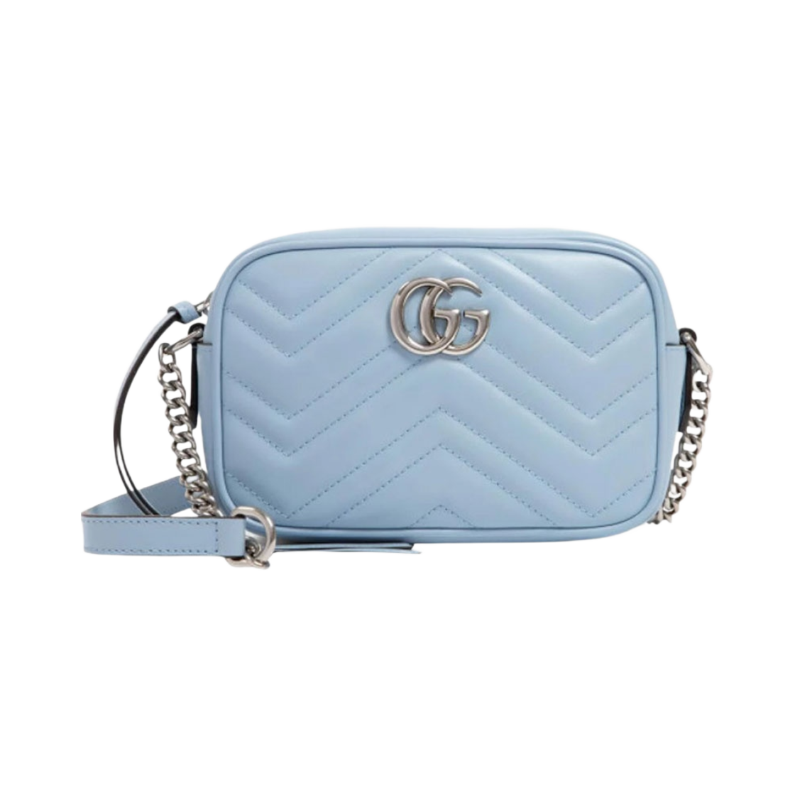 구찌 GG 마몽 퀼티드 숄더백 페일 블루(Gucci GG Marmont Quilted Shoulder Bag Pale Blue) - 1