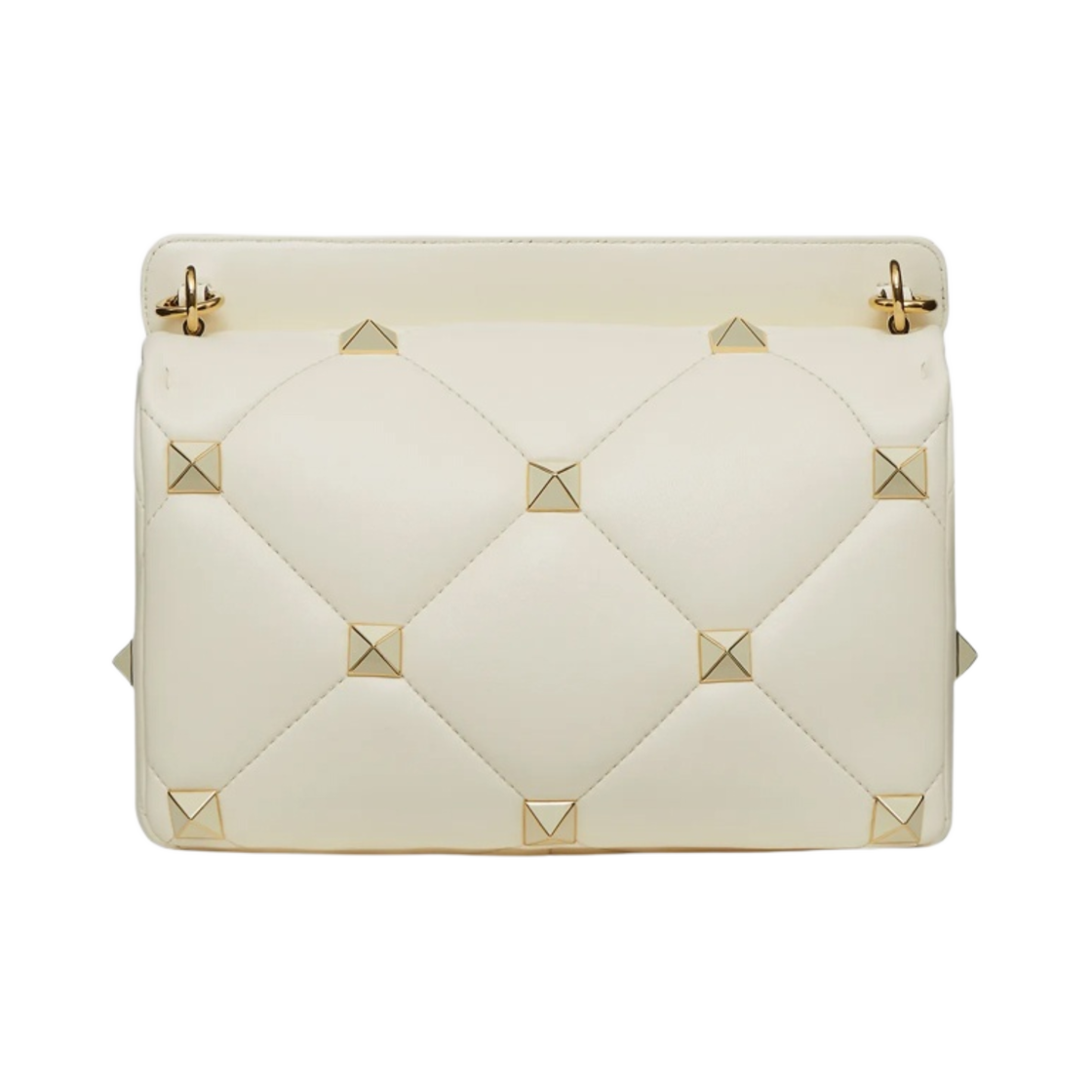 발렌티노 라지 로만 나파 스터드 더 체인 에나멜 스터드 숄더백 아이보리(Valentino Large Roman Nappa Stud The Shoulder Bag with Chain and Enameled Studs Ivory) - 3