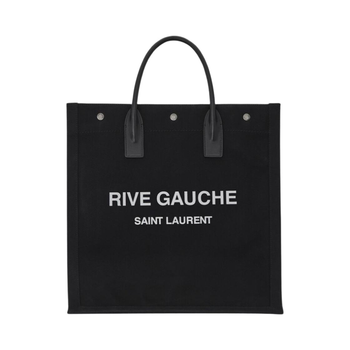 생로랑 프린티드 캔버스 레더 리브 고시 N/S 토트백 블랙(Saint Laurent Rive Gauche N/S Tote Bag in Printed Canvas and Leather Black) - 1