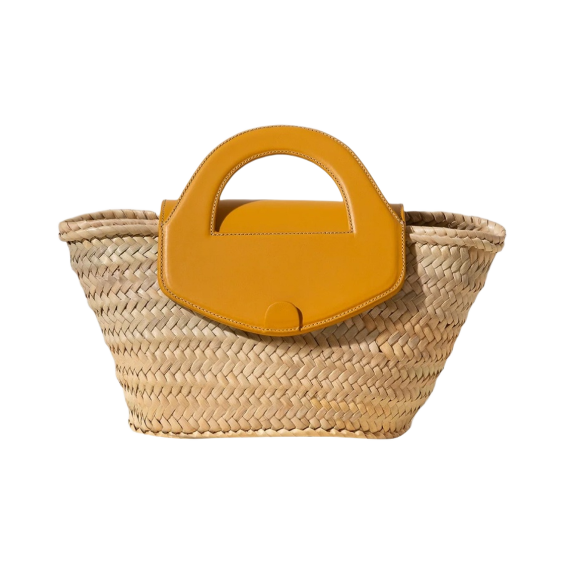 헤레우 알케리아 레더 트림 스트로우 토트백 선플라워(Hereu Alqueria Leather-Trimmed Straw Tote Bag Sunflower)