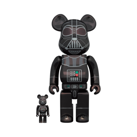 Bearbrick Star Wars Darth Vader Chrome Ver. 100% & 400% Set