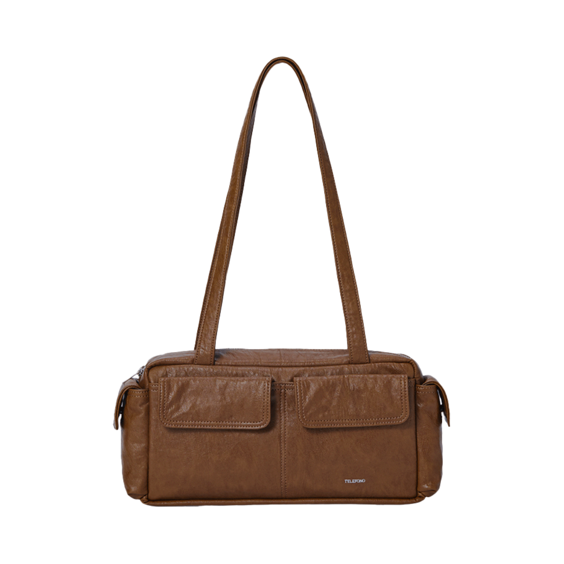 THB302M017 TELEFONO Pocket Brick Bag Brown