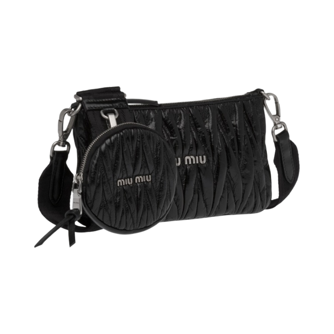 미우 미우 샤인 마테라쎄 숄더백 블랙(Miu Miu Shine Matelasse Shoulder Bag Black) - 2