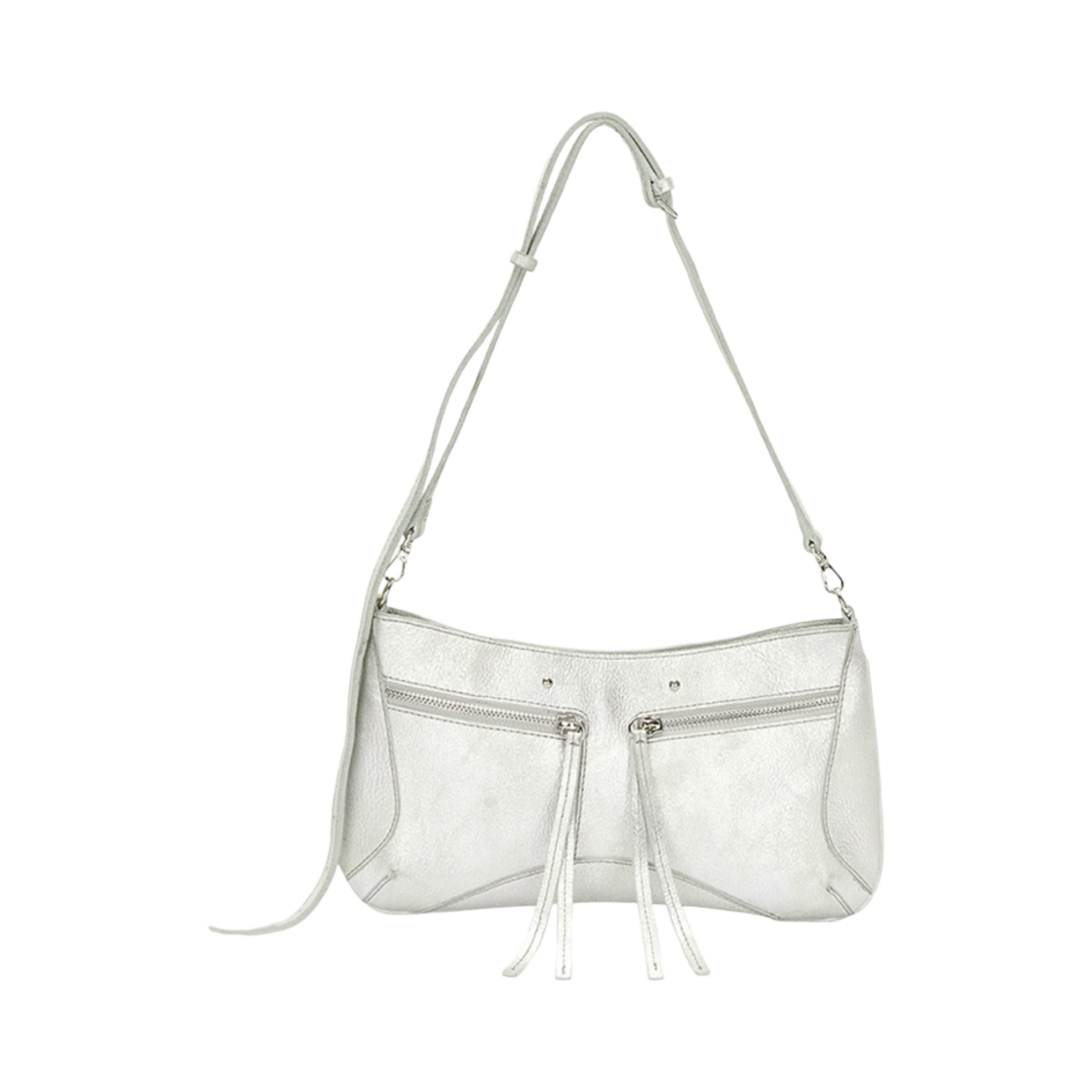 마뗑킴 지퍼 레더 스퀘어백 실버(Matin Kim Zipper Leather Square Bag Silver) - 1