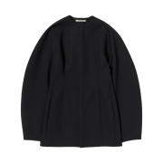 (W) Auralee Sponge Wool Twill Half Coat Top Navy - 25SS