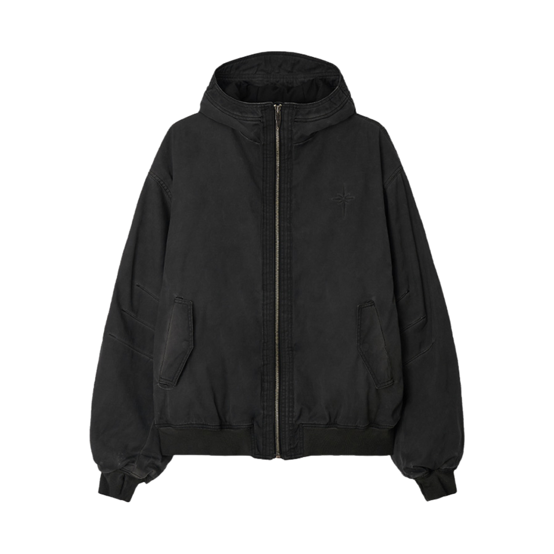 비엘알 다이드 스노우플레이크 로고 워싱 푸퍼 자켓 그레이(BLR Dyed Snowflakes Logo Washing Puffer Jacket Grey)