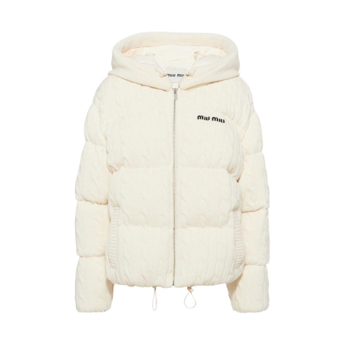 (W) 미우 미우 패딩 캐시미어 울 다운 자켓 내츄럴((W) Miu Miu Padded Cashmere Wool Down Jacket Natural)
