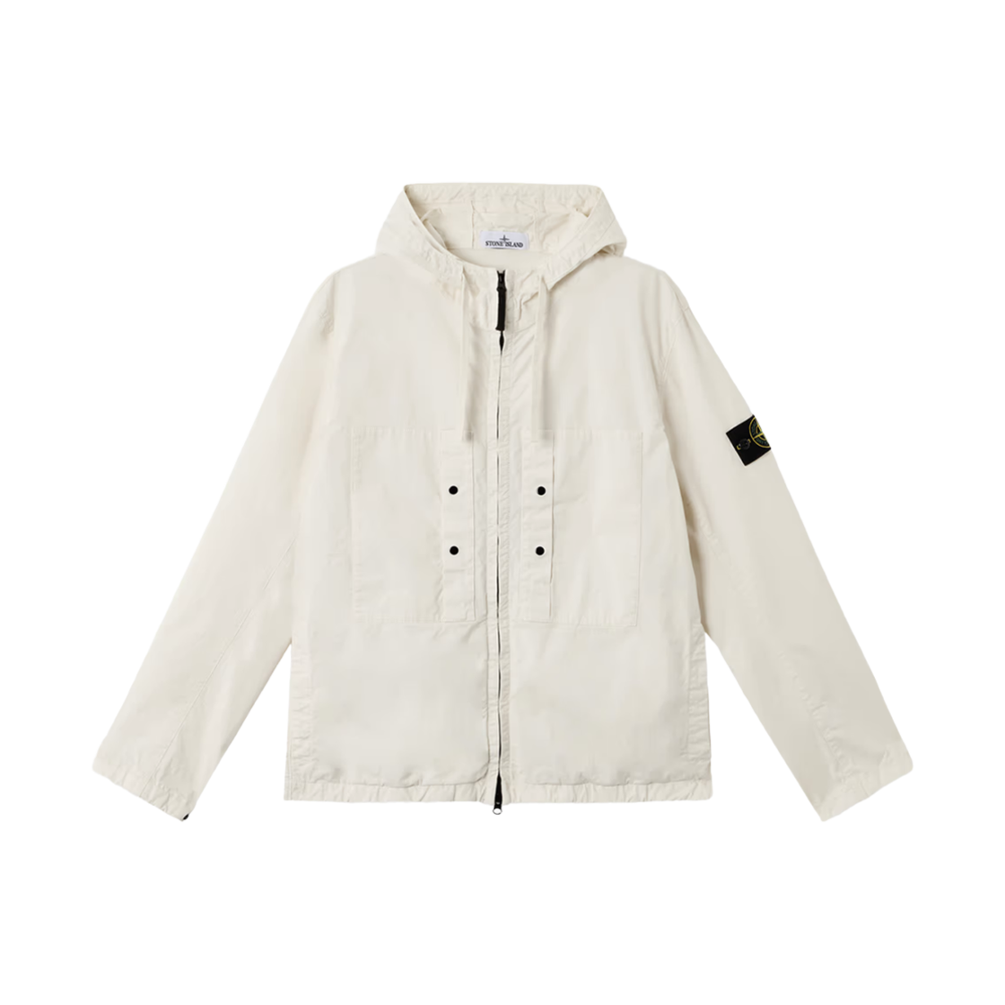스톤 아일랜드 4100091 수피마 코튼 트윌 스트레치-TC 체스트 포켓 안티 드롭 후드 자켓 아이보리 - 25SS