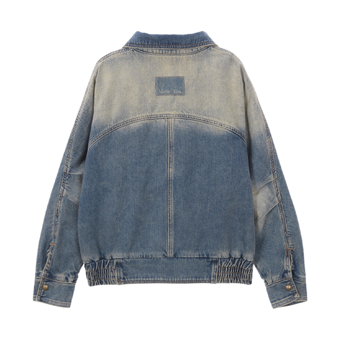 (W) 마뗑킴 브러쉬 워시드 데님 자켓 블루((W) Matin Kim Brush Washed Denim Jacket Blue) - 2