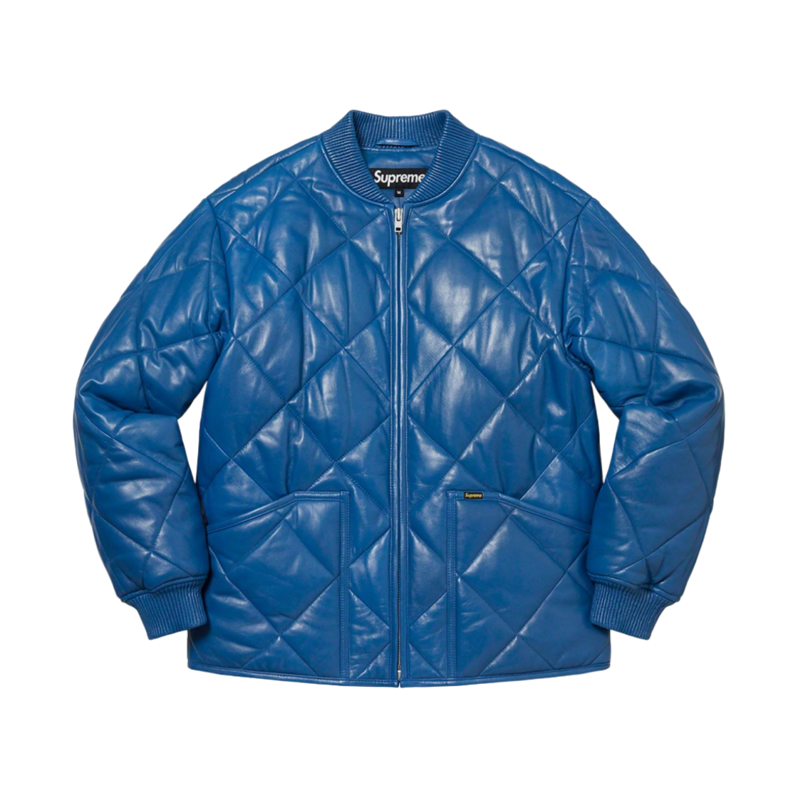 슈프림 퀼티드 레더 워크 자켓 로얄 - 22FW