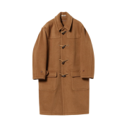 Auralee Wool Heringbone Pile Duffle Coat Brown