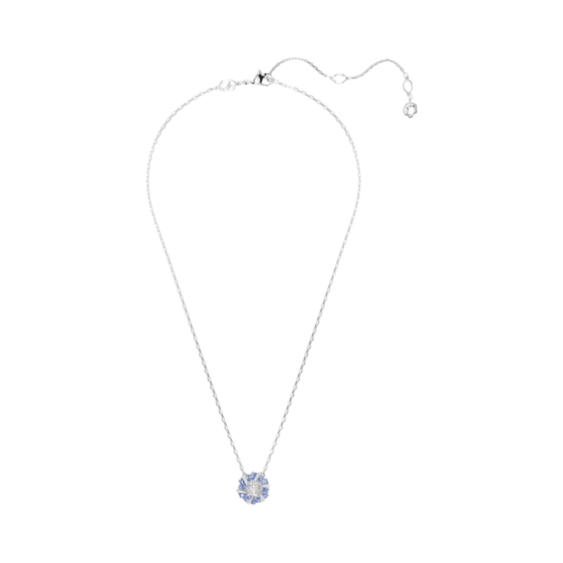 5680013 (W) Swarovski Idyllia Pendant Mixed Cut Flower Blue Rhodium Plated