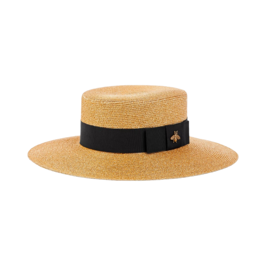 (W) Gucci Lame Papier Hat Black Gold Lamé