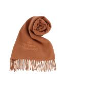 Vivienne Westwood Embroidered Lambswool Muffler Cinnamon
