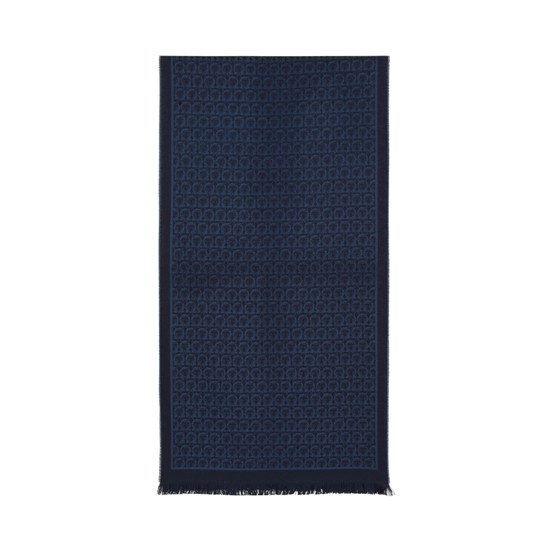 327955-743206 (W) Ferragamo Gancini Wool Scarf Blue