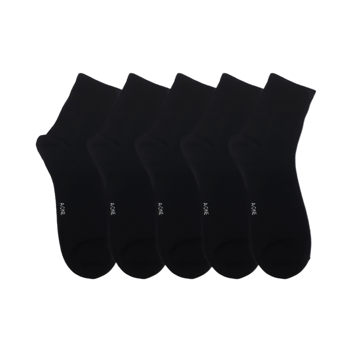 [3% 적립] 에이원 미니멀 미니 무지 중목 양말 5팩 검정([3% 적립] Aone Minimal Plain Mini Crew Socks 5-Pack Black)