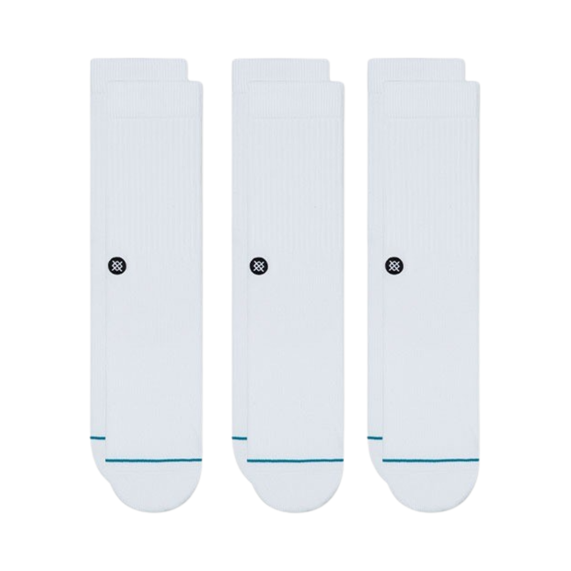 스탠스 아이콘 크루 3팩 화이트