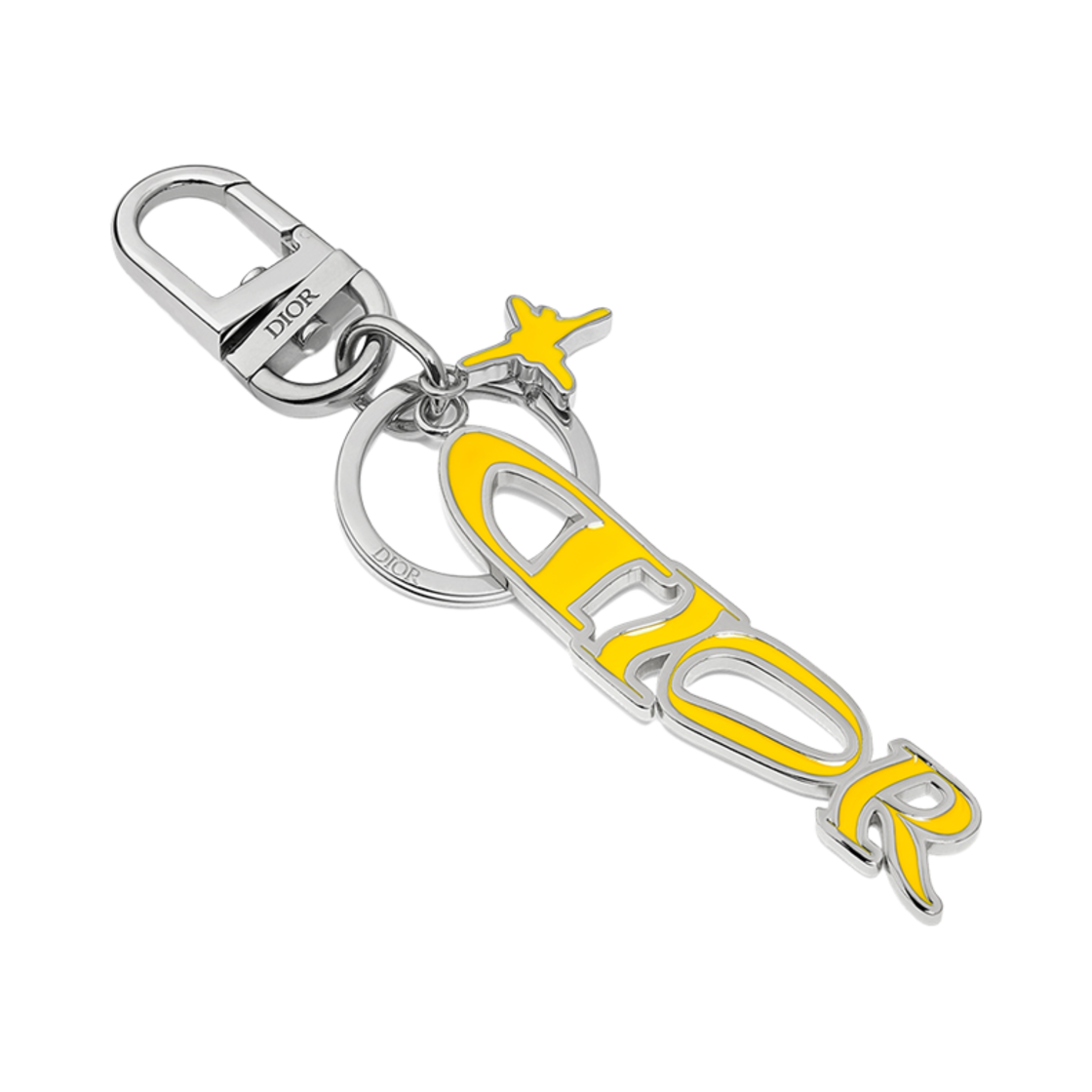 디올 x 루이스 해밀턴 키링 팔라듐 피니쉬 브래스 옐로우 에나멜(Dior x Lewis Hamilton Keyring Palladium Finish Brass Yellow Enamel) - 1