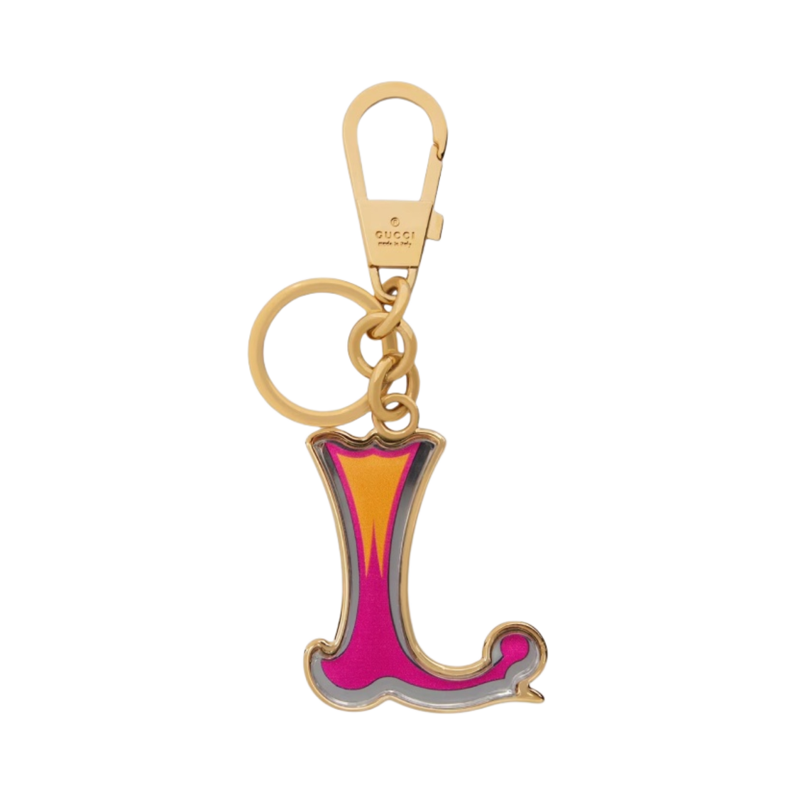 구찌 레터 L 플렉시글라스 키체인 핑크 옐로우(Gucci Letter L Plexiglas Keychain Pink Yellow) - 1
