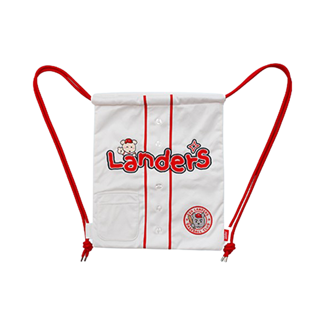 SSG 랜더스 x 깜자 플레이어 짐색 화이트 레드(SSG Landers x Ggamja Gym Sack White Red)