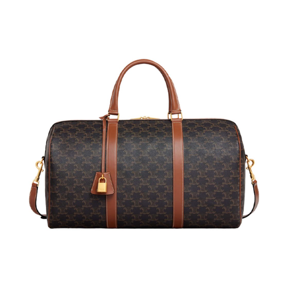 셀린느 미디움 트래블백 트리옹프 캔버스 카프스킨 탄(Celine Medium Travel Bag in Triomphe Canvas Calfskin Tan) - 1