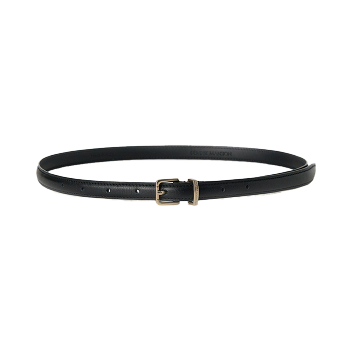 비뮤즈맨션 비뮤즈 레더 씬 벨트 블랙(BEMUSE MANSION Bemuse Leather Thin Belt Black)