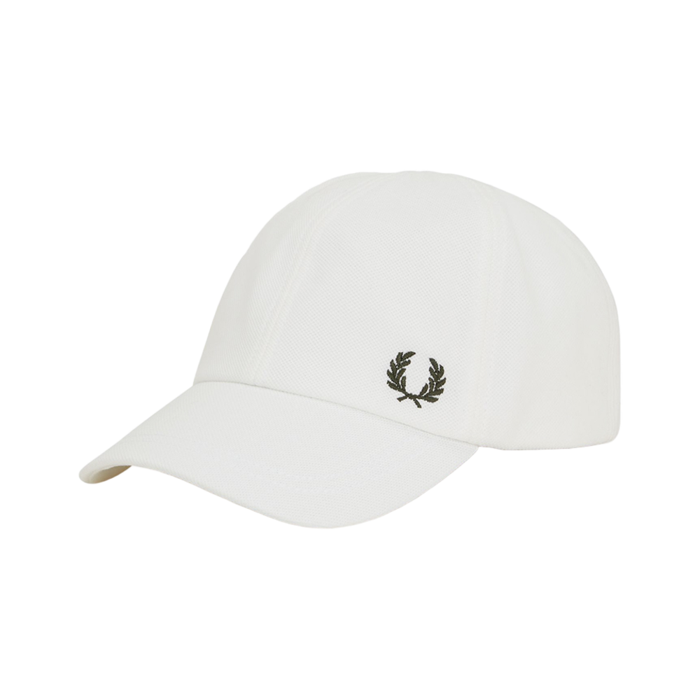 CFPU2516726-Y73 Fred Perry Pique Classic Cap Snwhite/Courtgre