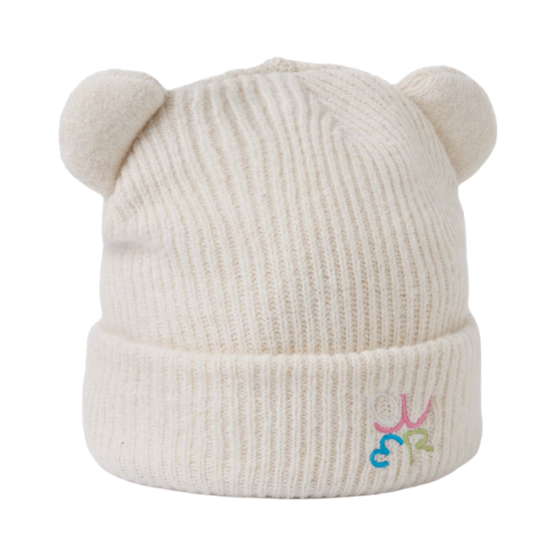 후아유 x QWER 자수 비니 아이보리(WHO.A.U x QWER Embroidery Beanie Ivory)
