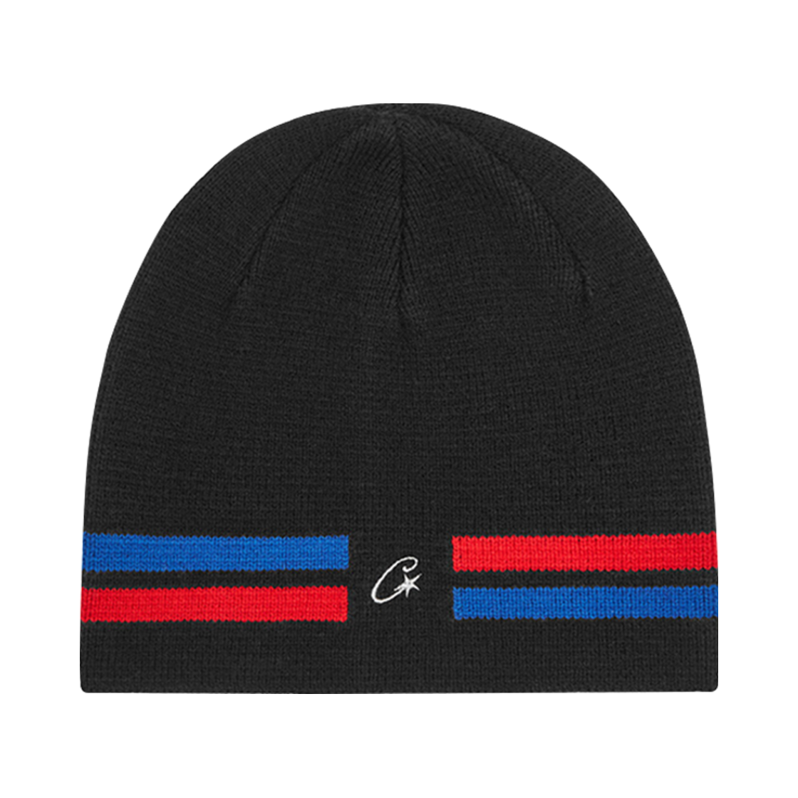 코르테이즈 VVS 니트 비니 블랙 레드 블루(Corteiz VVS Knit Beanie Black Red Blue)