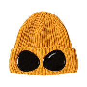 C.P. Company Extra Fine Merino Wool Goggle Beanie Orange - 21FW